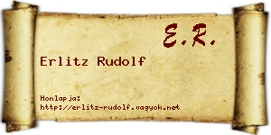 Erlitz Rudolf névjegykártya